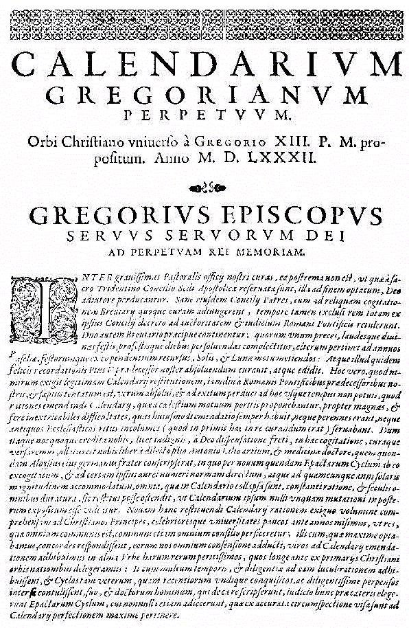 An old printed page of a papal decree in Latin with ornate initial letter, shown as a photographed historical document.